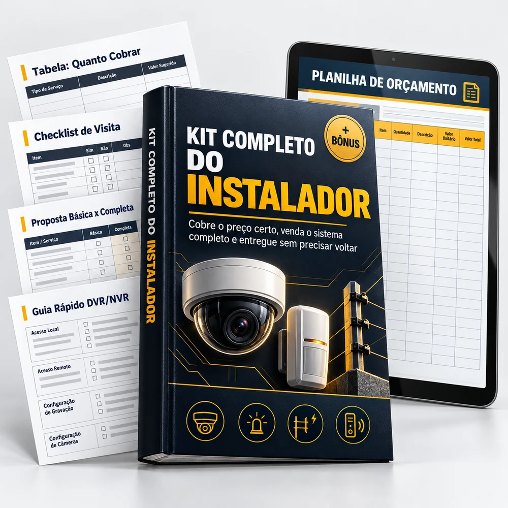 Kit Completo do Instalador: livro, planilhas e guias no tablet