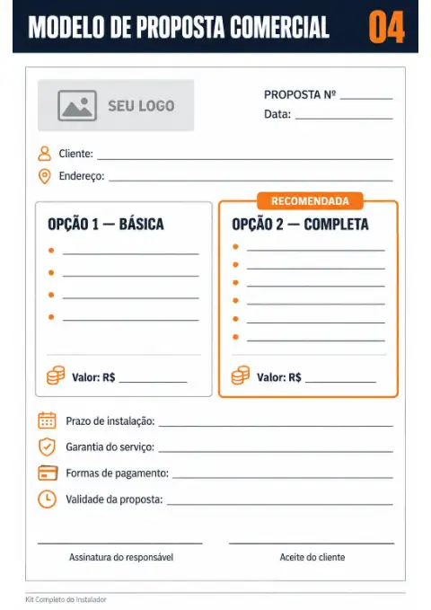 Proposta pronta: opção básica x completa